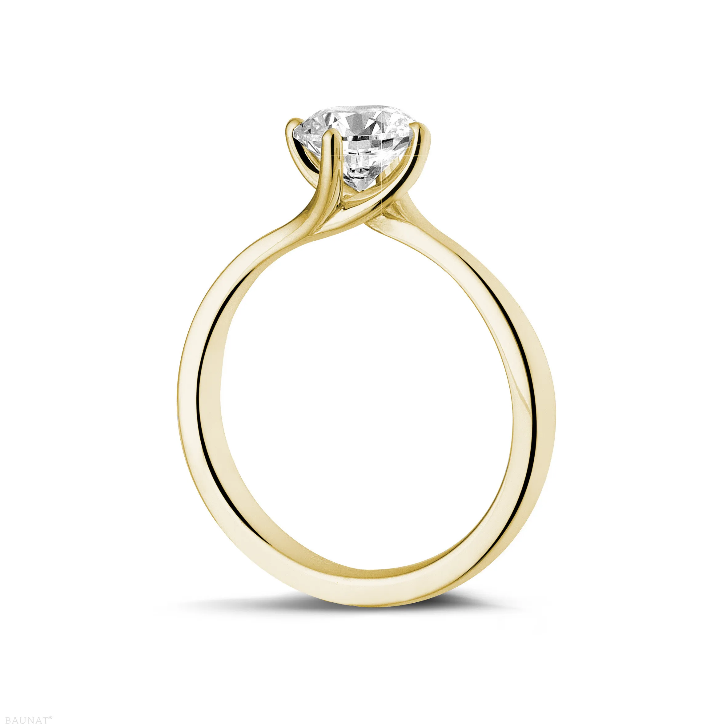 0.90 quilates anillo solitario diamante en oro amarillo 