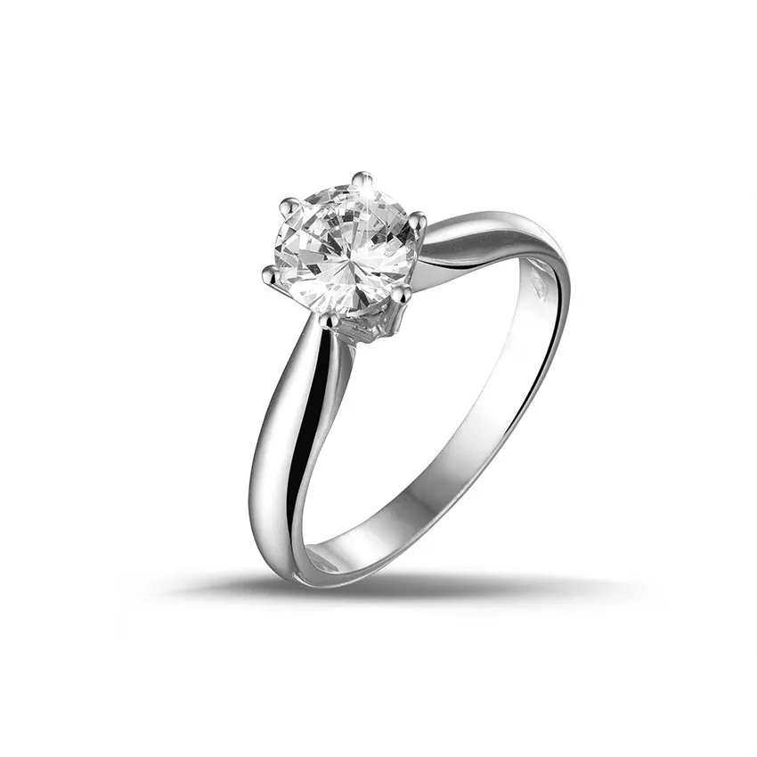 0.90 quilates anillo solitario diamante en platino 