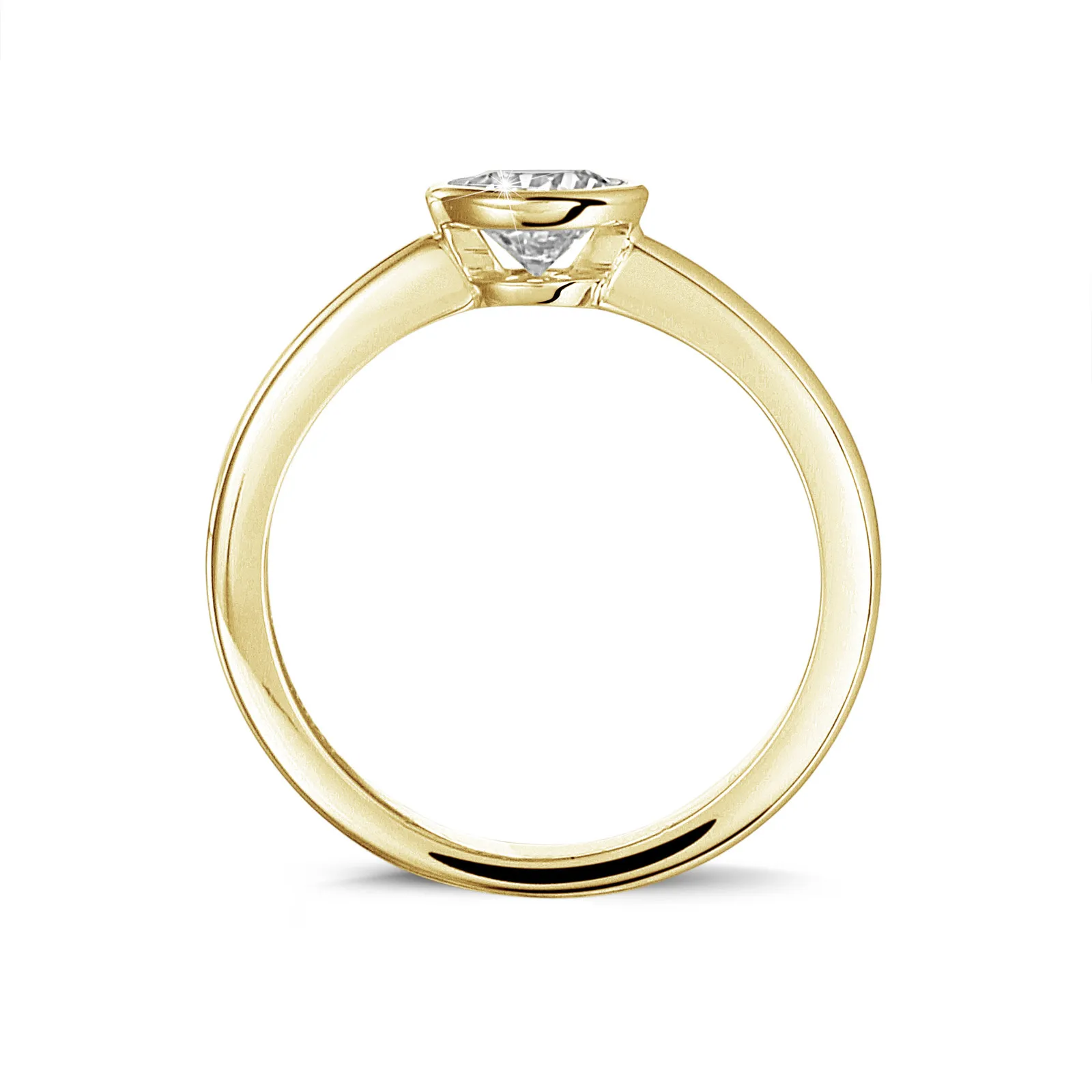 1.00 quilates anillo solitario en oro amarillo con un diamante redondo 