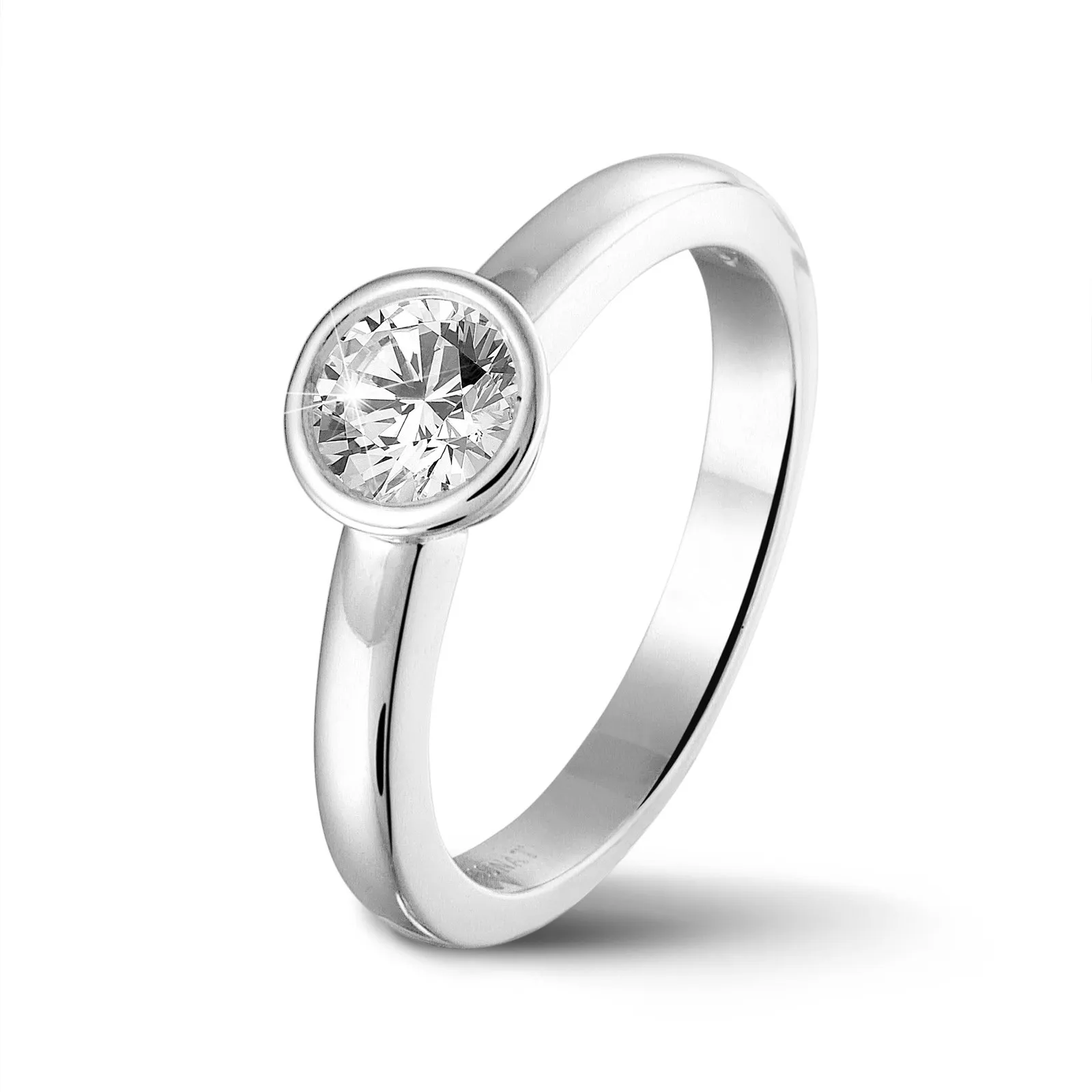 2.50 quilates anillo solitario en platino con un diamante redondo 