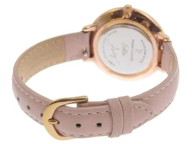 & Other Stories Reloj elegante para mujer Pierre Lannier con índices de diamantes de imitación, Chapado en oro con cuero bla