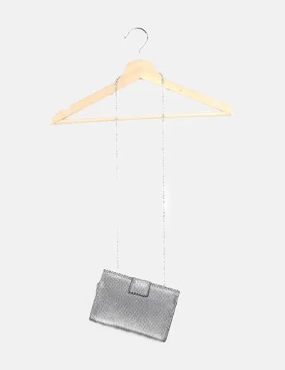 Antonio Scepi Bolso plata de cuero con cadena