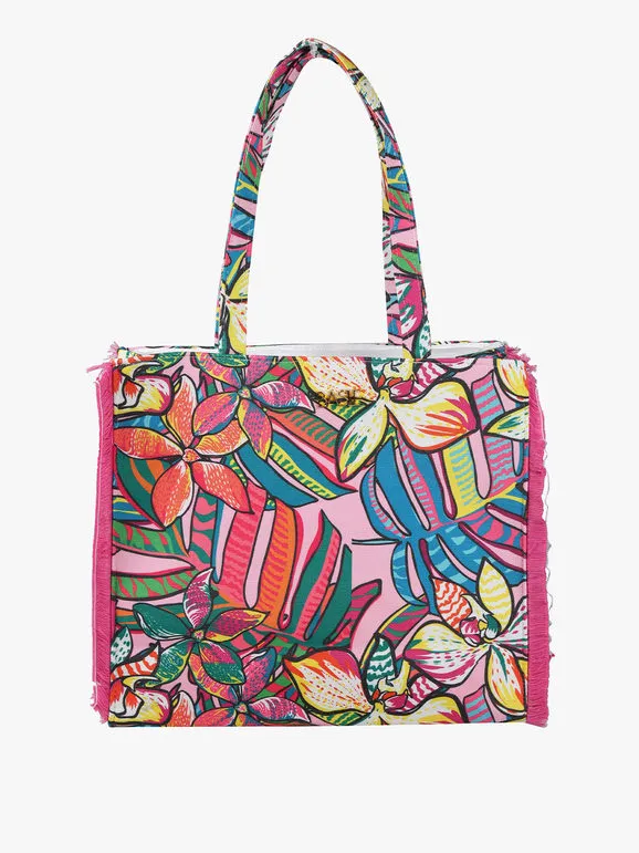 Basile Bolso de playa de tejido floral