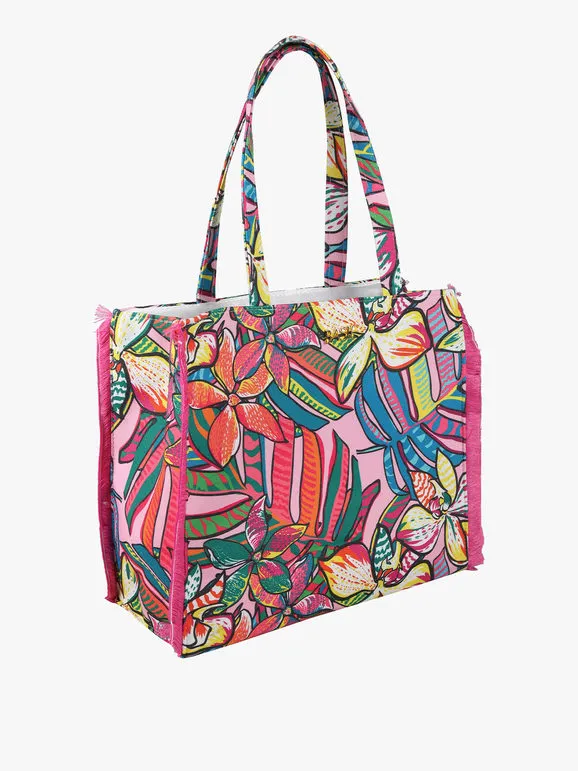 Basile Bolso de playa de tejido floral