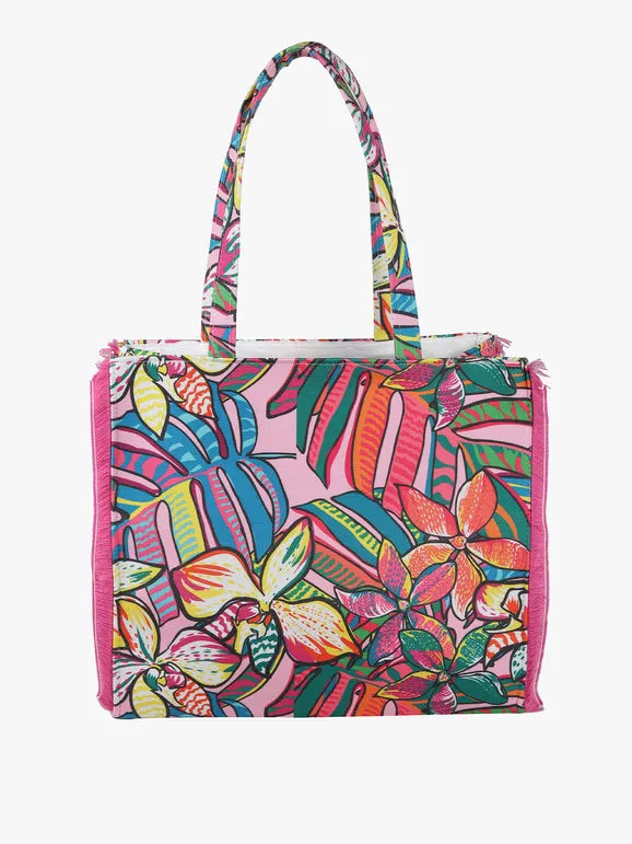 Basile Bolso de playa de tejido floral