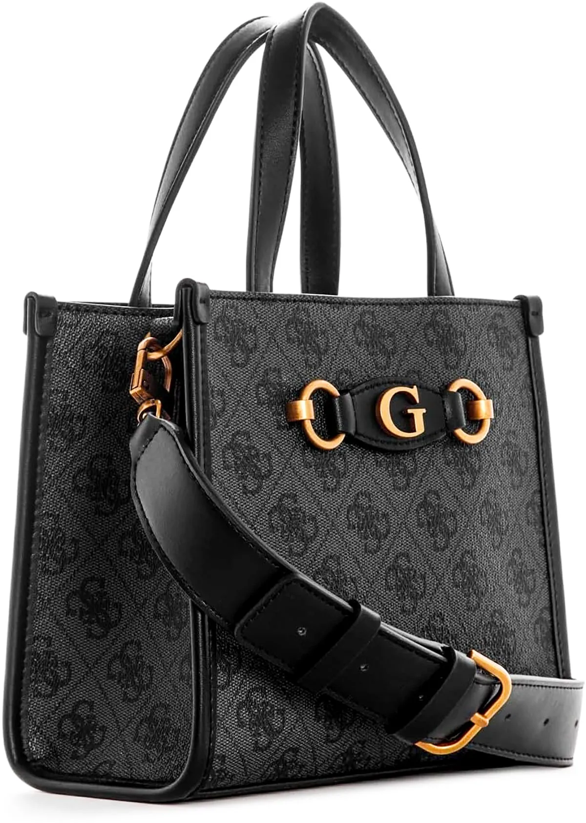Bolso de hombro mini Izzy 4G Logo de Guess Para mujer En ecopiel color carbón