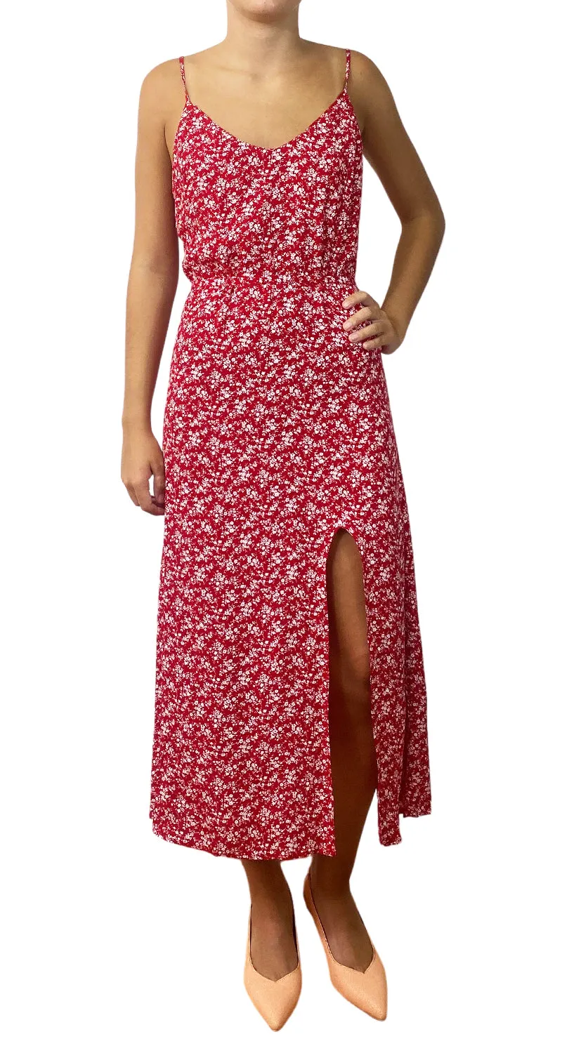 BROWNIE Vestido Rojo Flores