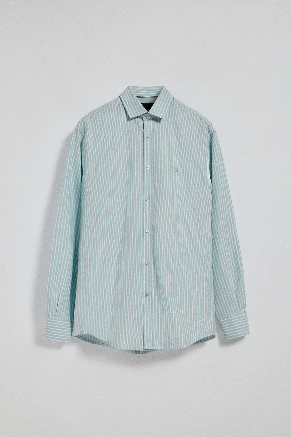 Camisa Columbia de rayas verde con bordado Polo Club