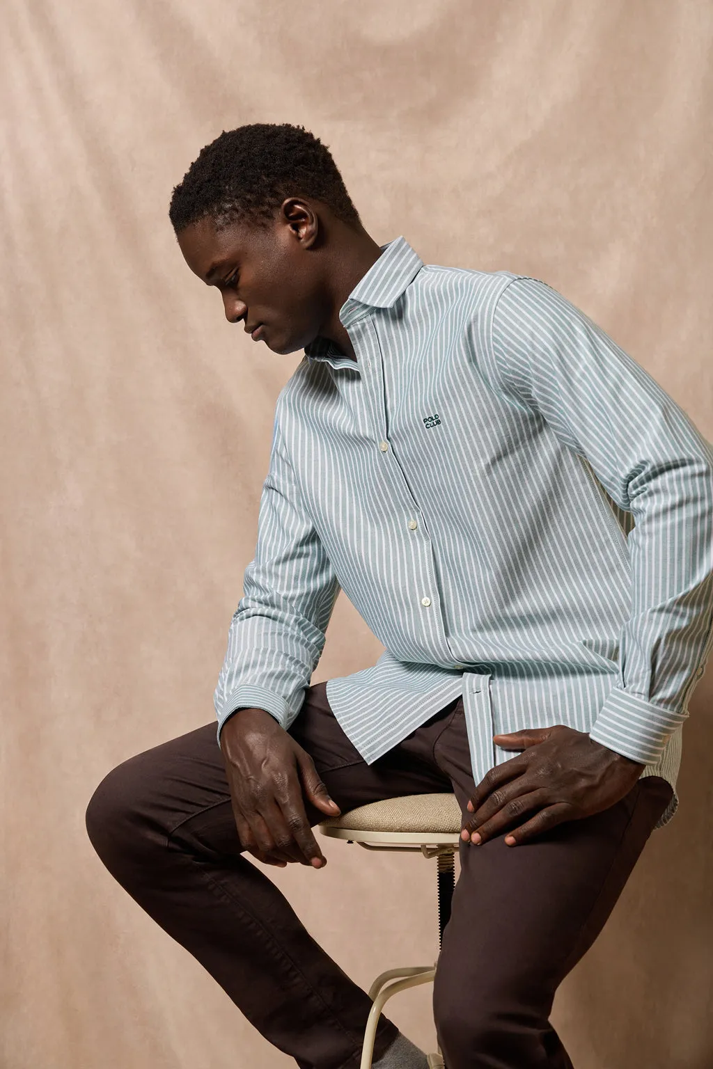 Camisa Columbia de rayas verde con bordado Polo Club