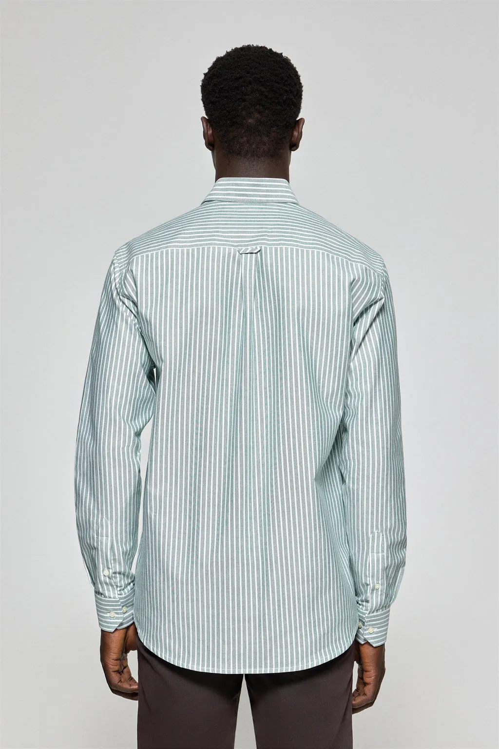 Camisa Columbia de rayas verde con bordado Polo Club