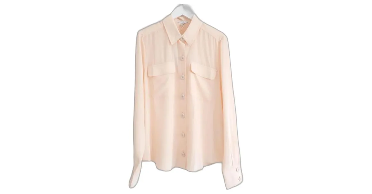 Camisa de seda Joie Eastona en color frappe. Melocotón 