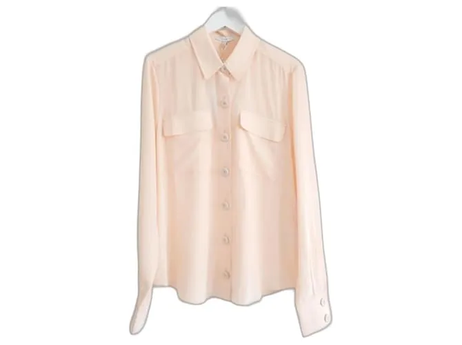Camisa de seda Joie Eastona en color frappe. Melocotón 