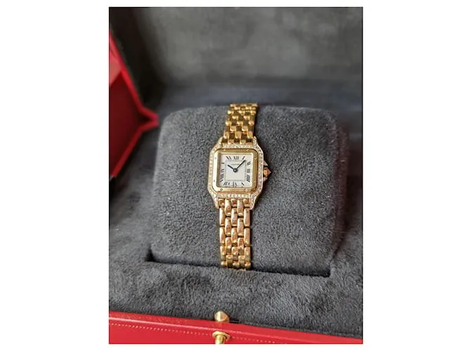Cartier pantera diamante 18RELOJ K ORO AMARILLO Gold hardware 