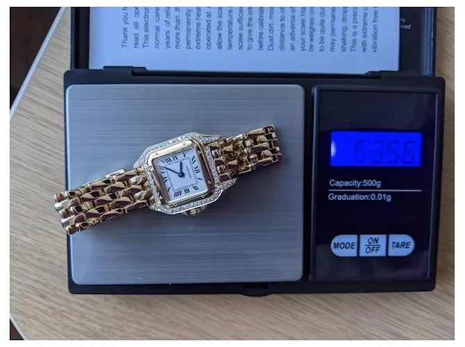 Cartier pantera diamante 18RELOJ K ORO AMARILLO Gold hardware 
