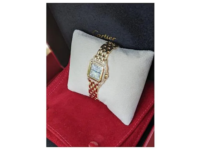 Cartier pantera diamante 18RELOJ K ORO AMARILLO Gold hardware 