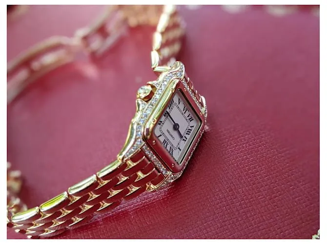 Cartier pantera diamante 18RELOJ K ORO AMARILLO Gold hardware 