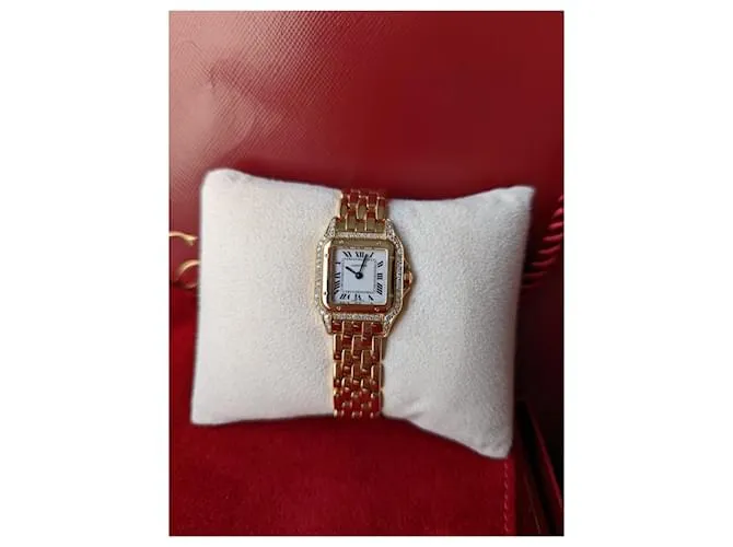 Cartier pantera diamante 18RELOJ K ORO AMARILLO Gold hardware 