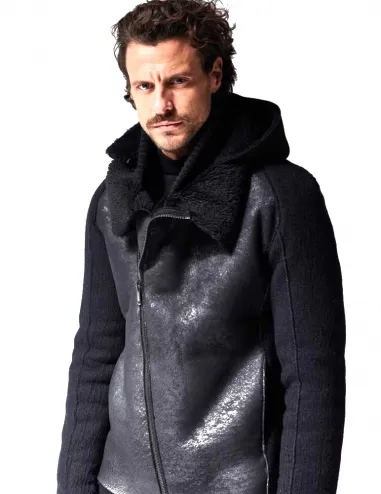 Chaqueta de cuero con cremallera