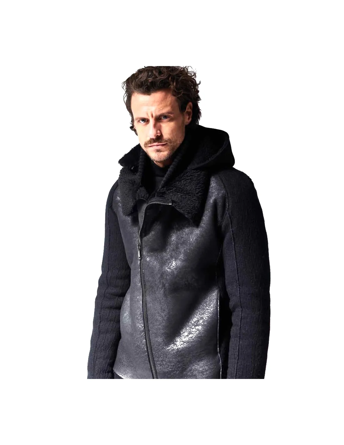 Chaqueta de cuero con cremallera