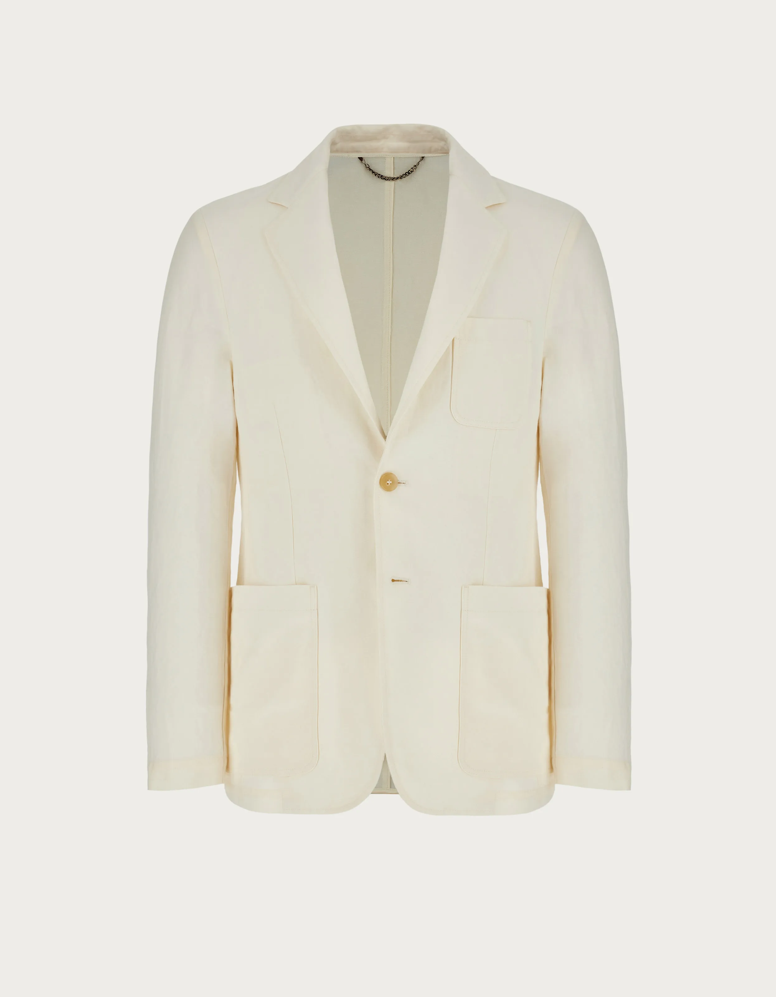 Chaqueta informal de lino blanco 