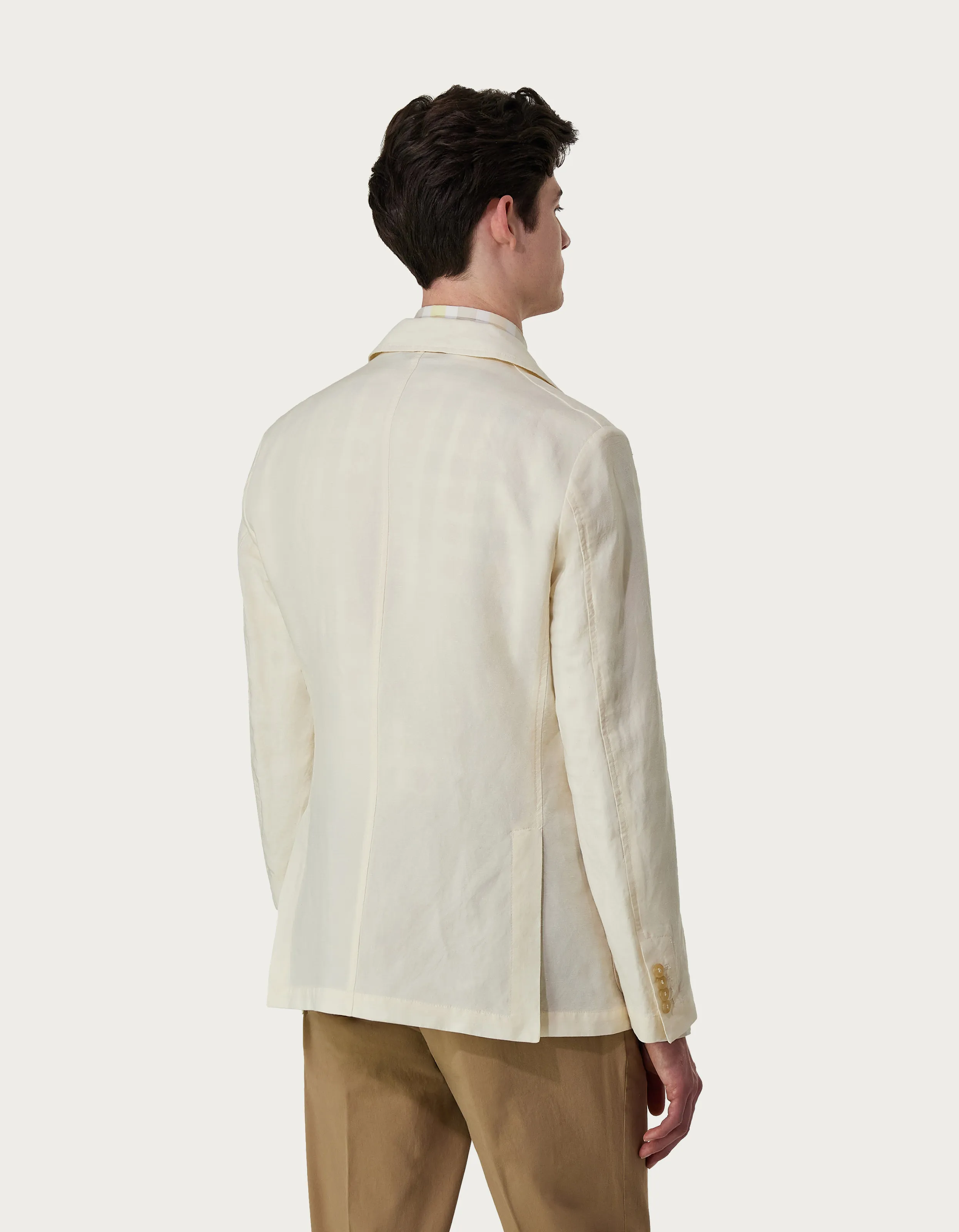 Chaqueta informal de lino blanco 