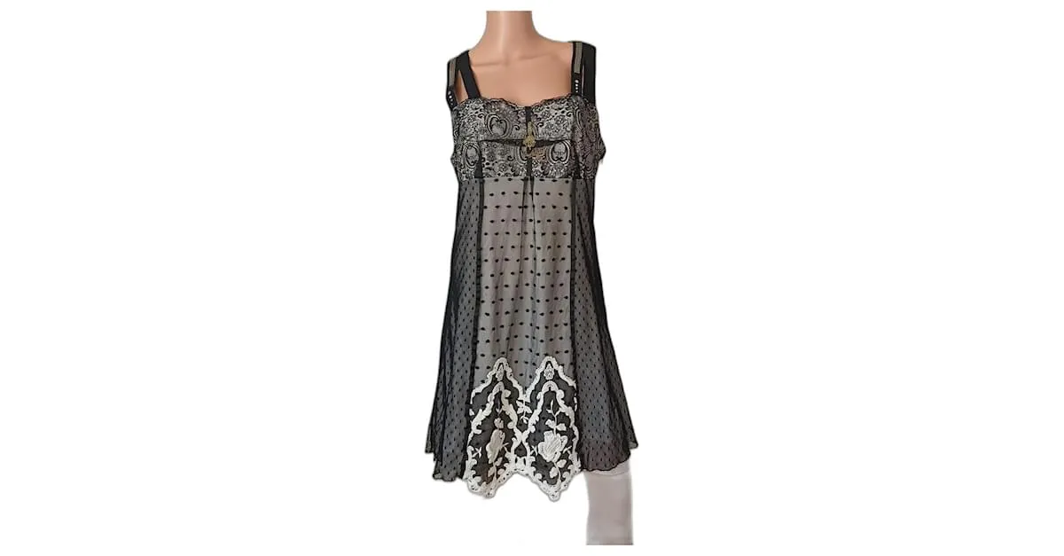 Elisa cavaletti Vestidos Negro Blanco 
