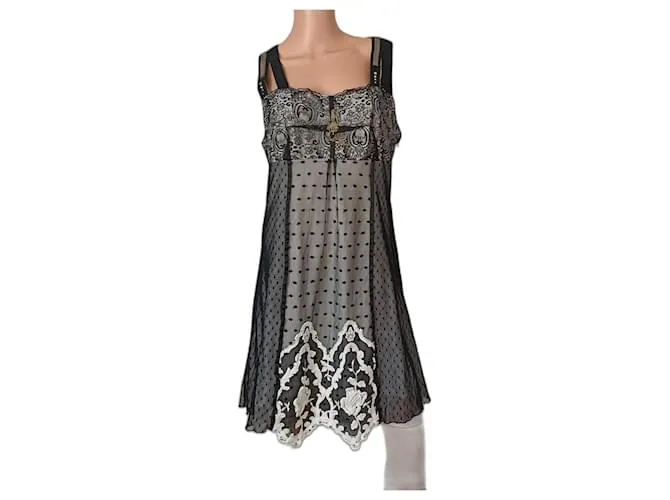 Elisa cavaletti Vestidos Negro Blanco 