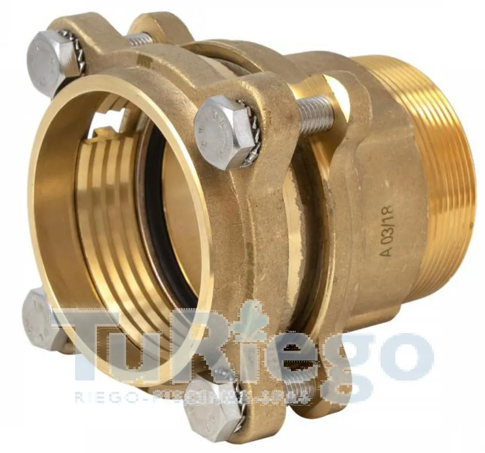 Enlace mixto rosca macho latón PE (fittings) uso alimentario de 20 x 110 mm.