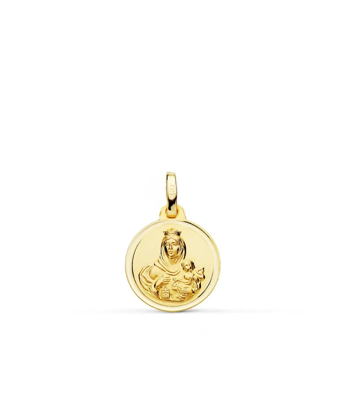 Escapulario V. Carmen y C. Jesús Oro 18K 14 mm Bisel