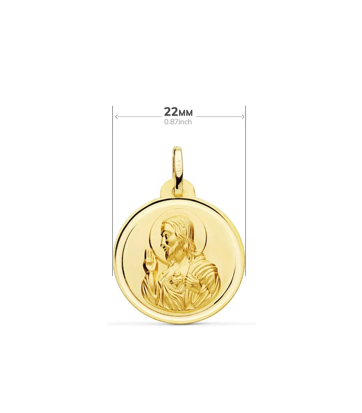 Escapulario V. Carmen y C. Jesús Oro 18K 22 mm Bisel