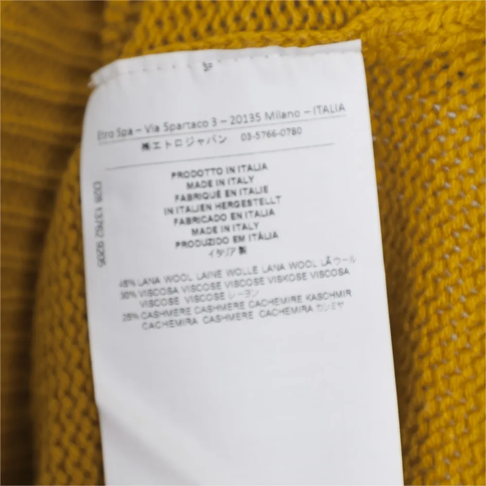 Etro Jersey Cuello Alto Amarillo T S