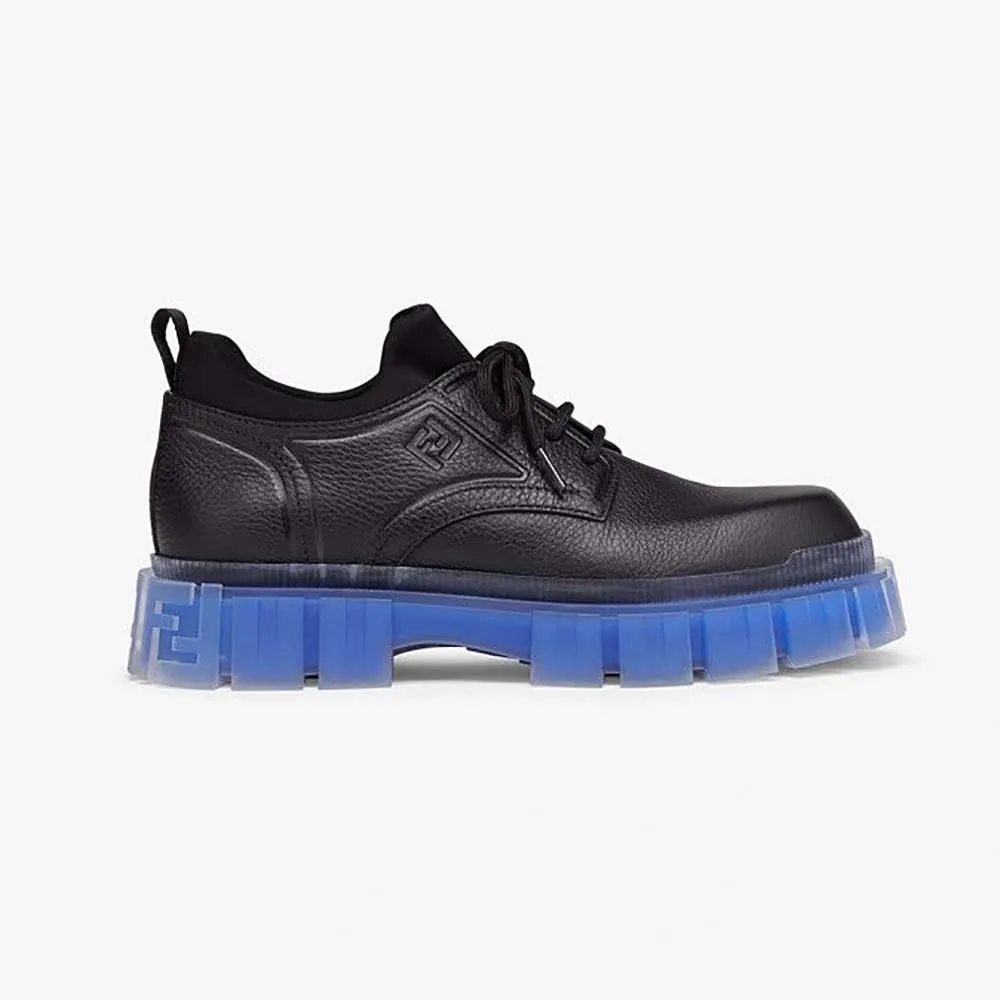 Fendi Mujer Force Zapatos con cordones de cuero negro