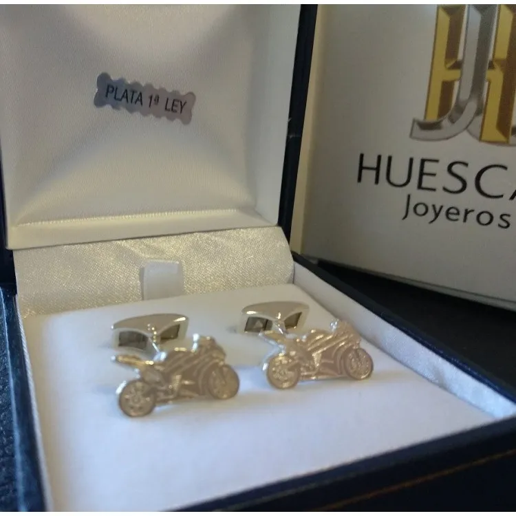 Gemelos Motos personalizadas en plata de ley