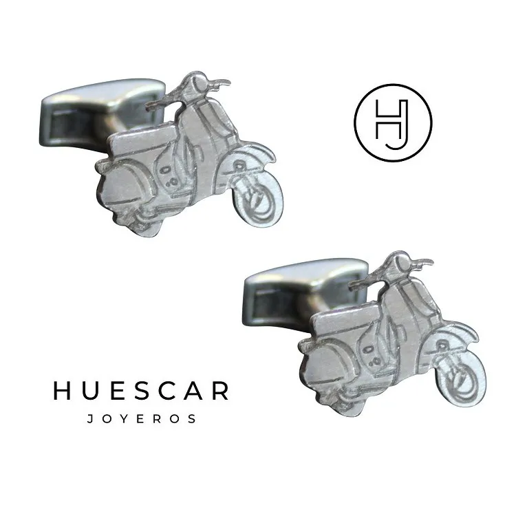 Gemelos Motos personalizadas en plata de ley