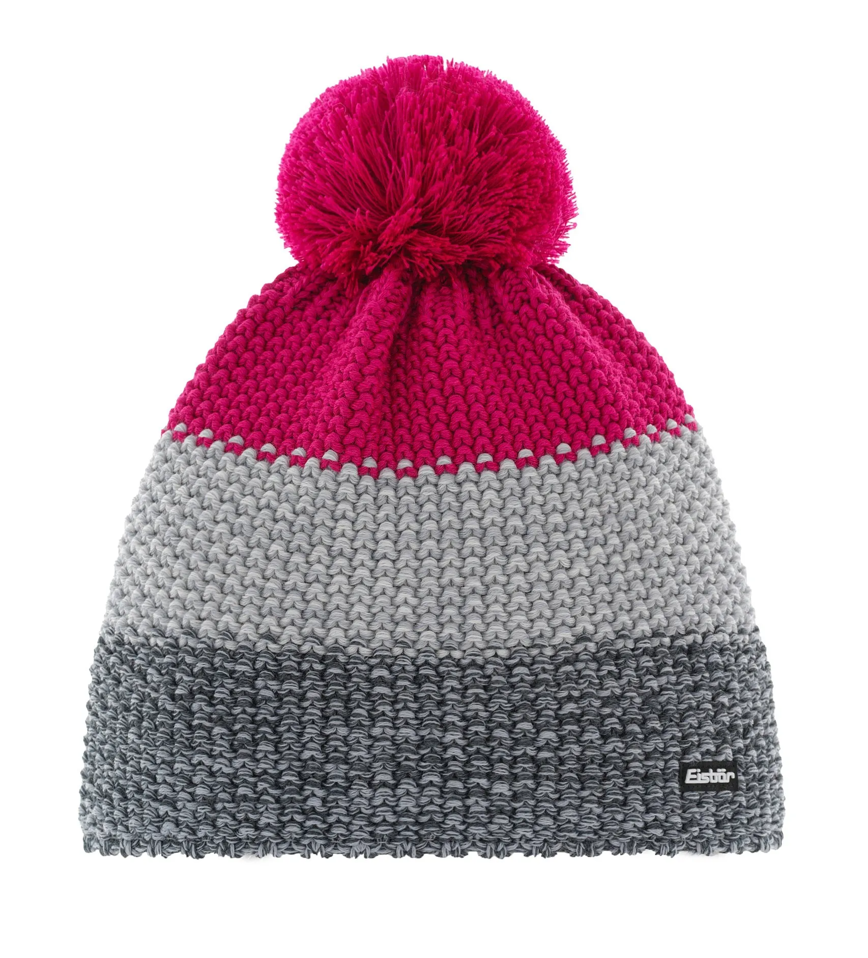 GORRA EISBäR STAR POMPON MÜ RL  407/ANTHRAZITMELIERT/HELL GRAUMELIERT/PITTI PINK