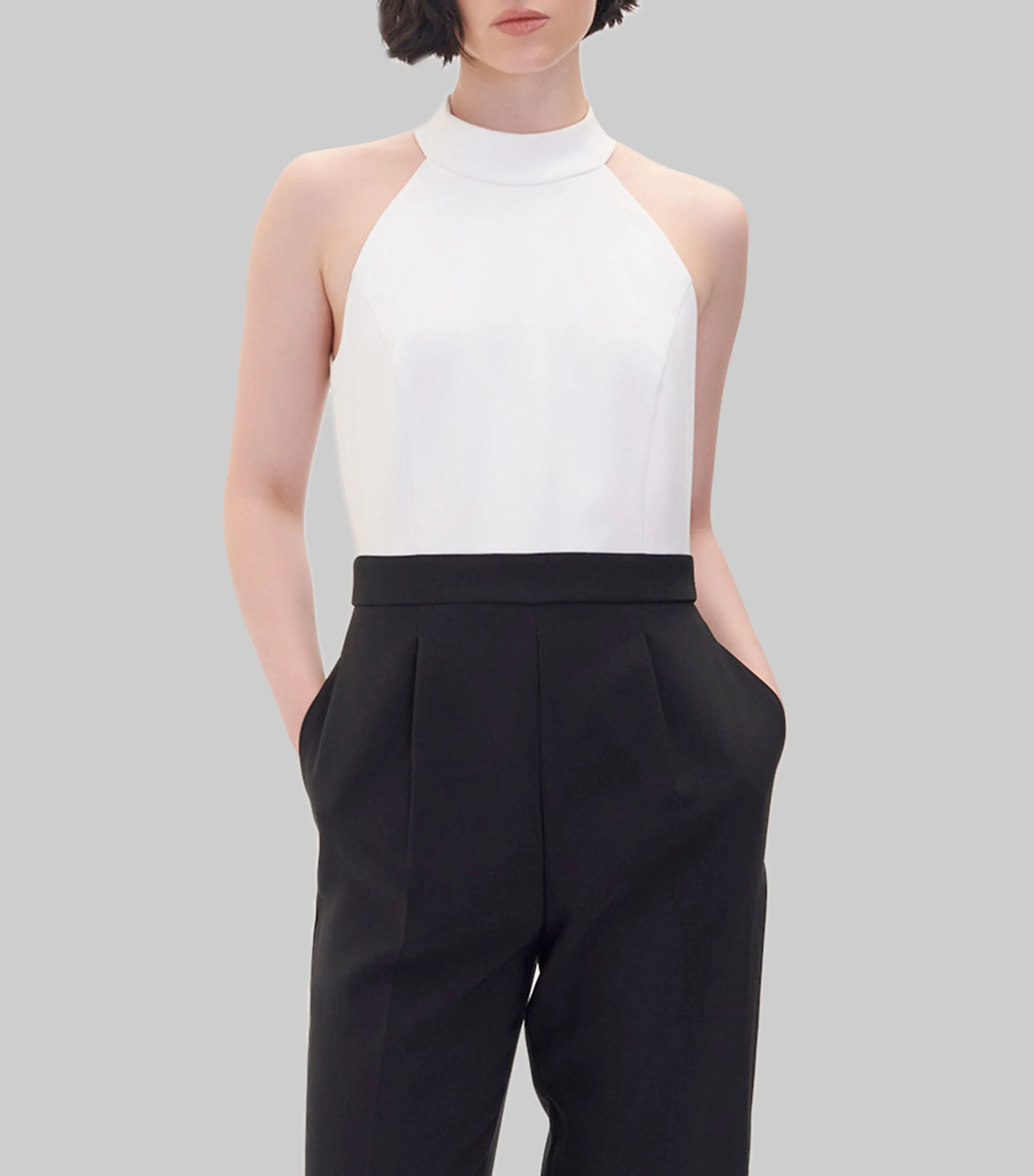 Julio Jumpsuit Halter Con Pinzas Mujer
