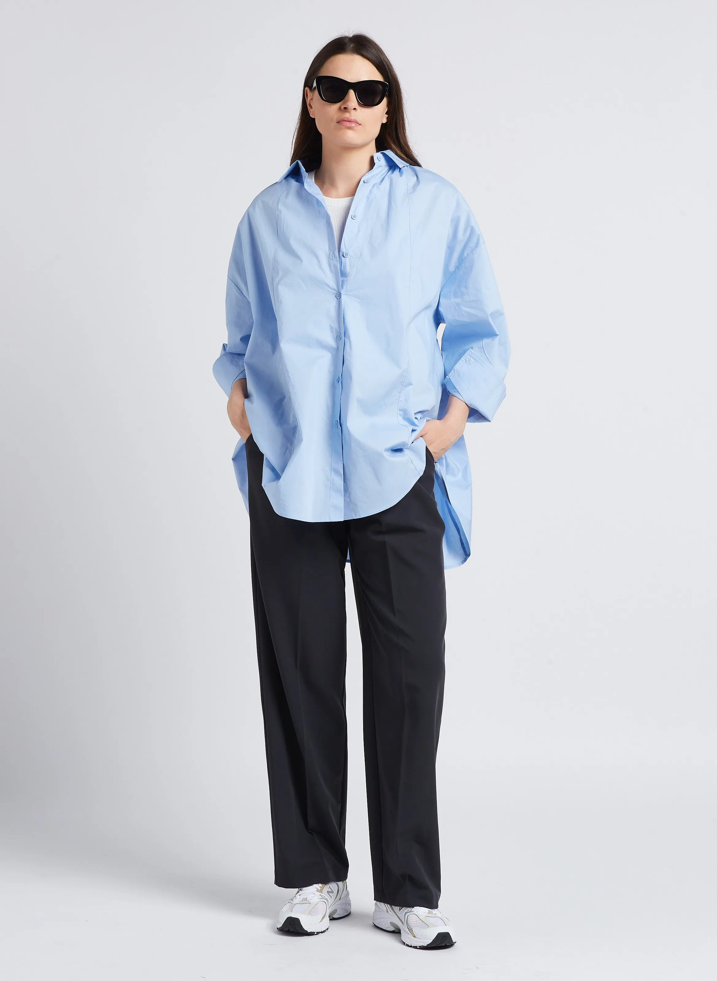 KARL MARC JOHN RISE  VESTIDO CAMISERO HOLGADO DE ALGODóN EN AZUL