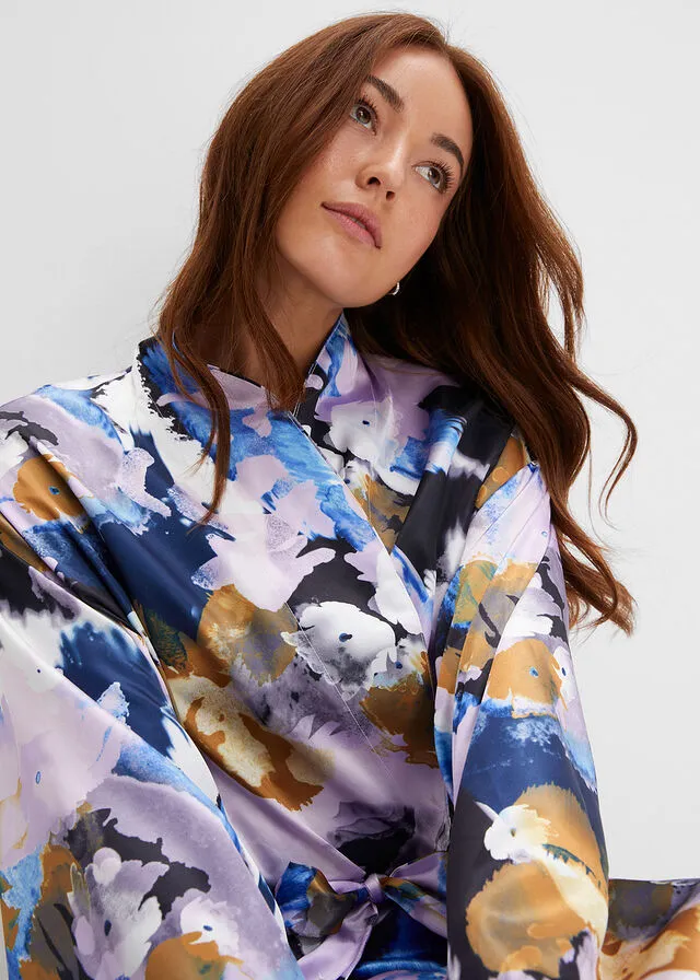 KIMONO LILA CLARONEGRO ESTAMPADO