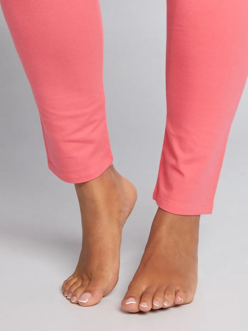 LEGGING DE PUNTO LISO  ROSA