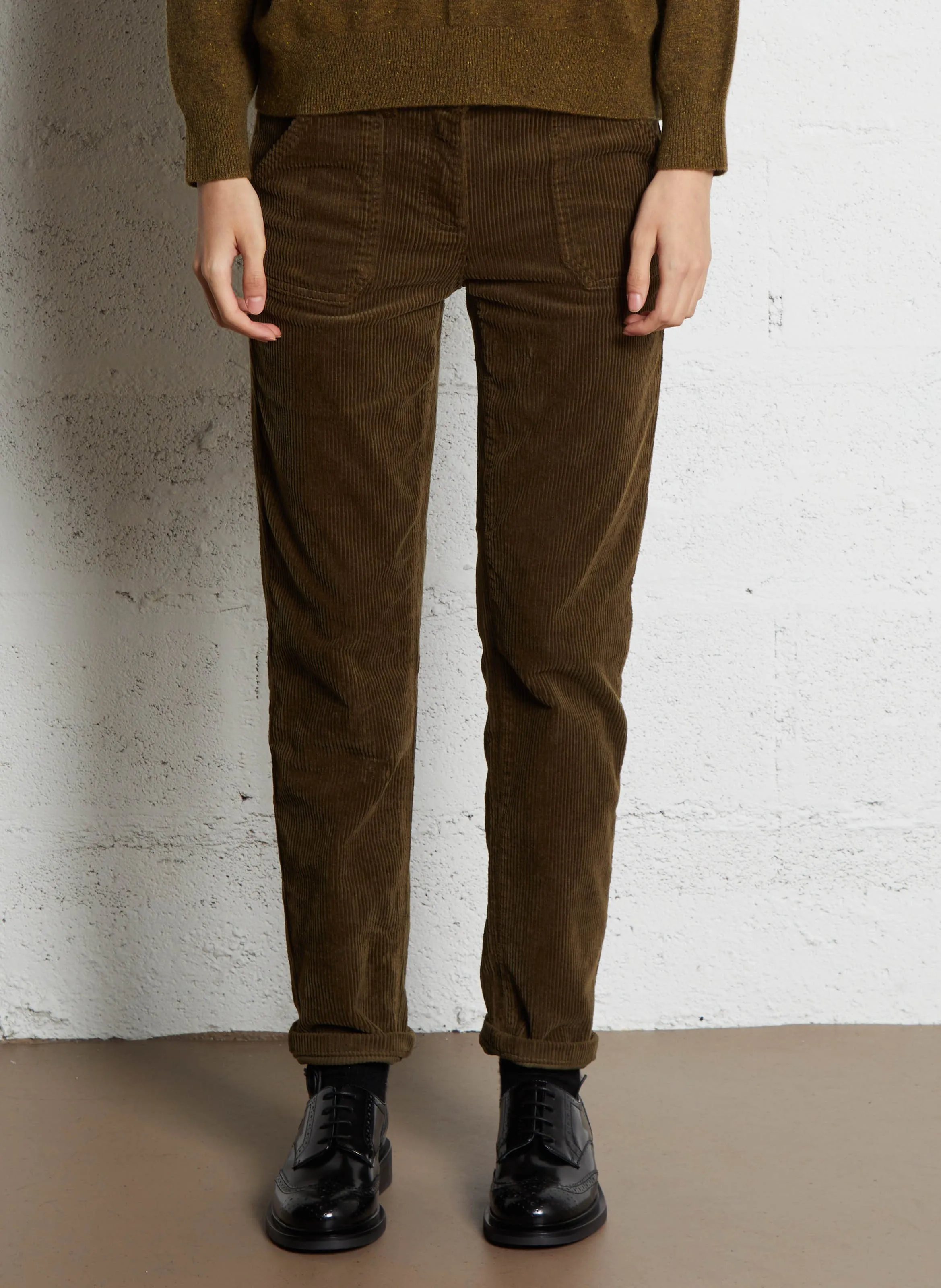 MAISON 123 NALLA  PANTALóN CHINO DE MEZCLA DE ALGODóN EN CAQUI