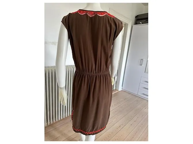 Milly Vestidos Castaño Naranja 