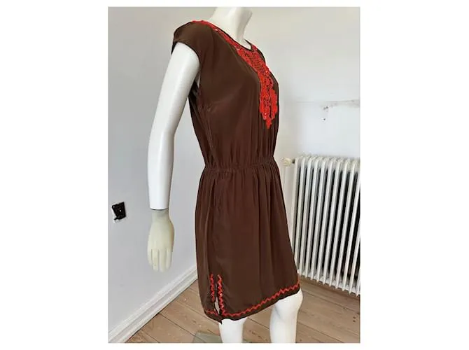 Milly Vestidos Castaño Naranja 