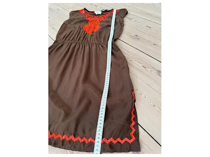 Milly Vestidos Castaño Naranja 