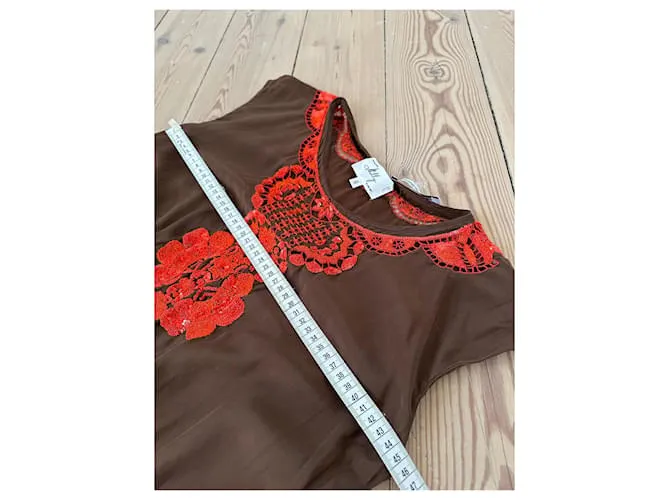Milly Vestidos Castaño Naranja 