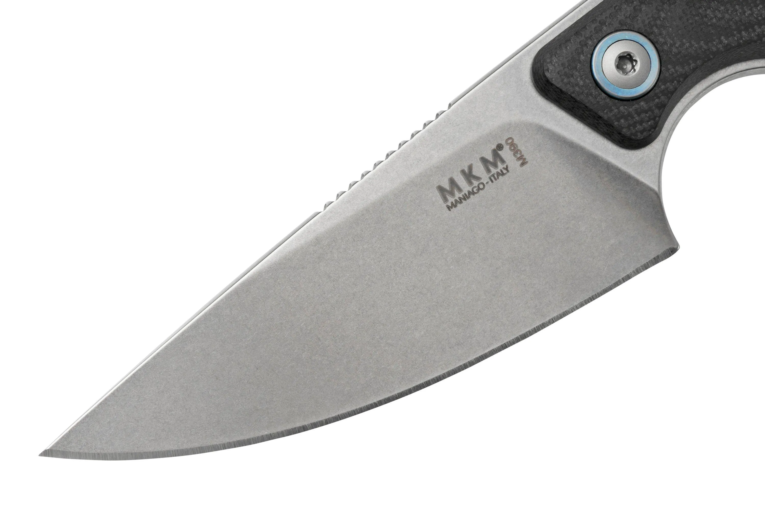 MKM Makro 1 Droppoint, Stonewashed Black G10 cuchillo fijo, Jesper Voxnaes design