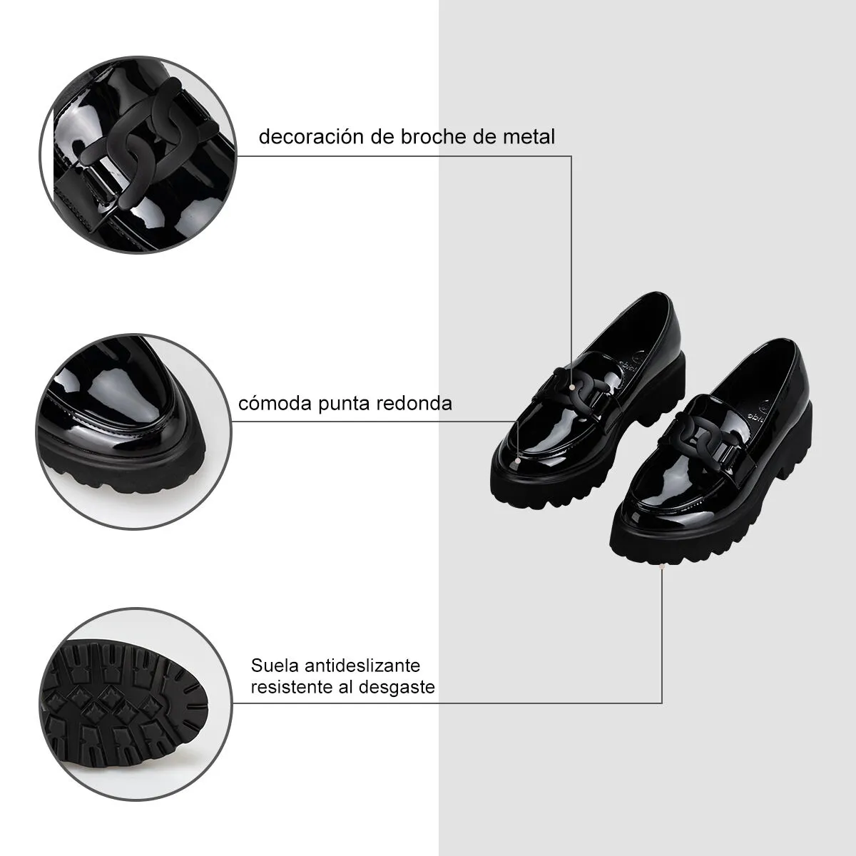 Mocasín Plataforma Negro Casual Qiu288 Weide