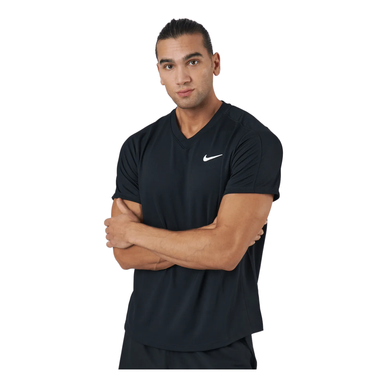 NIKE NIKECOURT DRIFIT VICTORY MEN'S TENNIS TOP BLACK/BLACK/WHITE