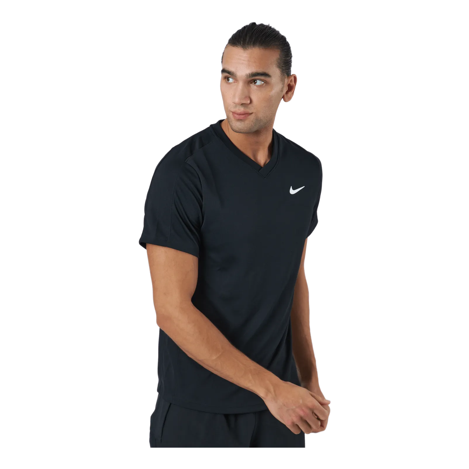 NIKE NIKECOURT DRIFIT VICTORY MEN'S TENNIS TOP BLACK/BLACK/WHITE