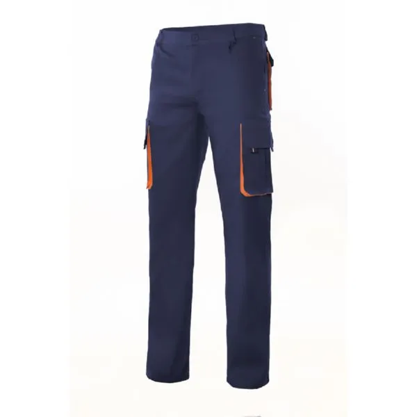 PANTALON BICOLOR MULTIBOLSILLOS AZUL NAVY/NARANJA 6116 103004 T52