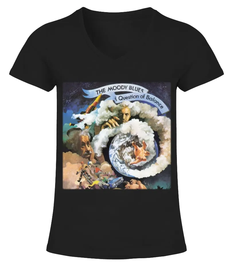 PGSRBK. THE MOODY BLUES  A QUESTION OF BALANCE CAMISETA CUELLO PICO MUJER